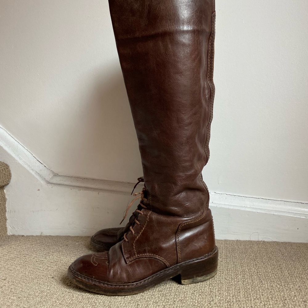 Chanel Leather Knee High Riding Boots - Picture 6 of 16